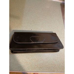 BLACK Leather Clutch 21-125